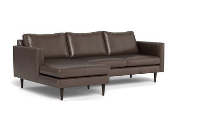 Wallace 98" Leather Untufted Left Chaise Sectional - Hudson Iron