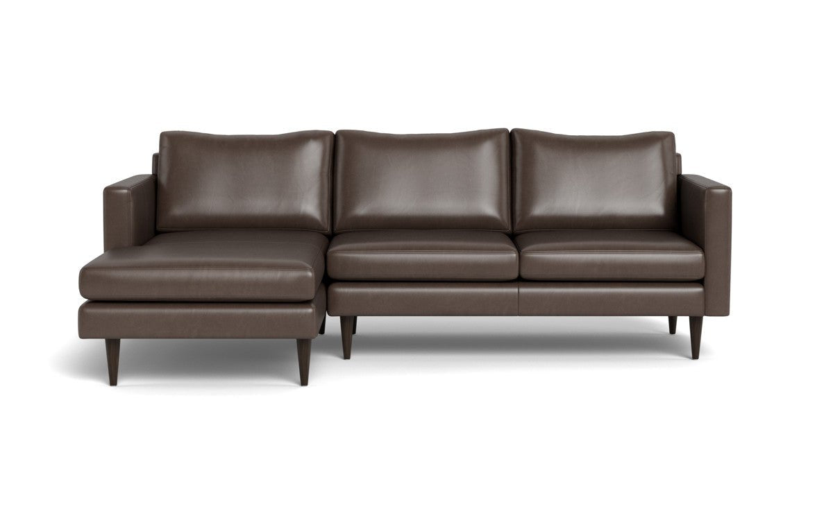 Wallace 98" Leather Untufted Left Chaise Sectional - Hudson Iron
