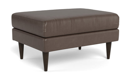 Wallace Leather Untufted Ottoman - Hudson Iron