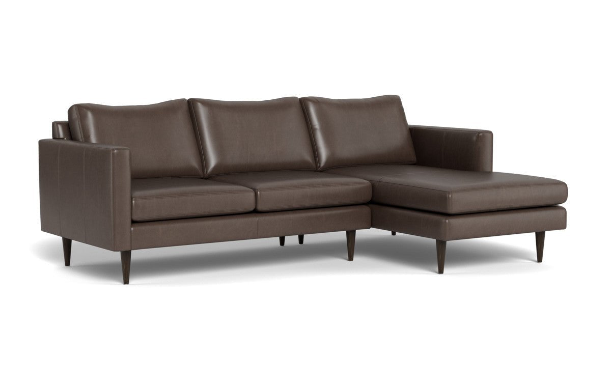 Wallace 98" Leather Untufted Right Chaise Sectional - Hudson Iron