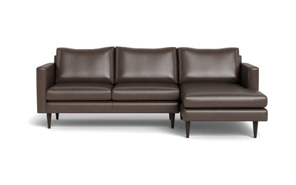 Wallace 98" Leather Untufted Right Chaise Sectional - Hudson Iron