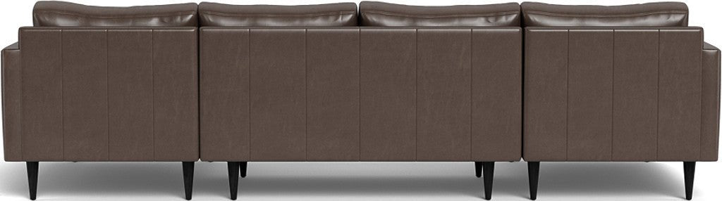 Wallace 126" Leather Untufted Double Chaise U Sectional - Hudson Iron