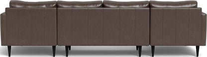Wallace 126" Leather Untufted Double Chaise U Sectional - Hudson Iron