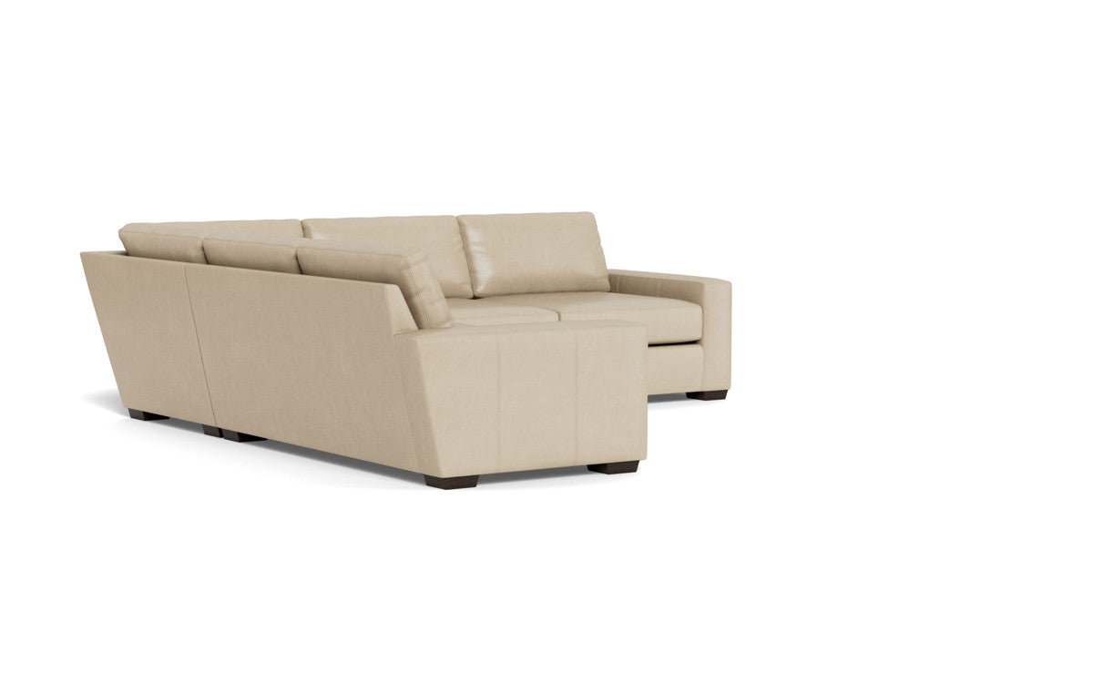 Mas Mesa 127" Deep Leather Corner Sectional - Hudson Ivory