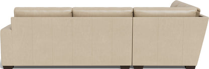 Mas Mesa 127" Deep Leather Corner Sectional - Hudson Ivory