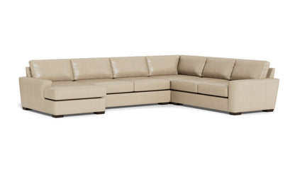 Mas Mesa 162" Deep Leather Corner Sectionals w. Left Chaise - Hudson Ivory
