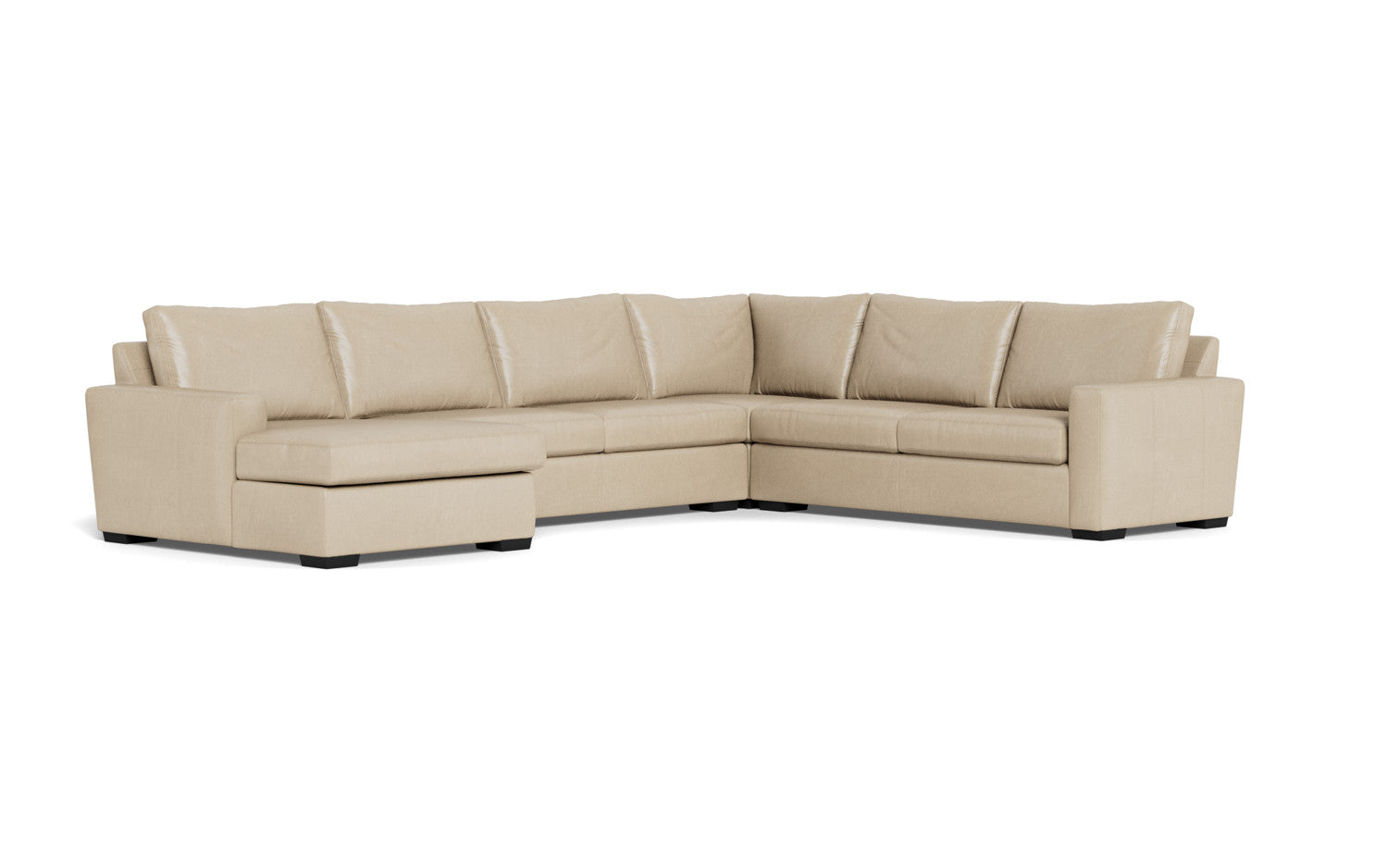 Mesa 156" Leather Corner Sectionals w. Left Chaise - Hudson Ivory