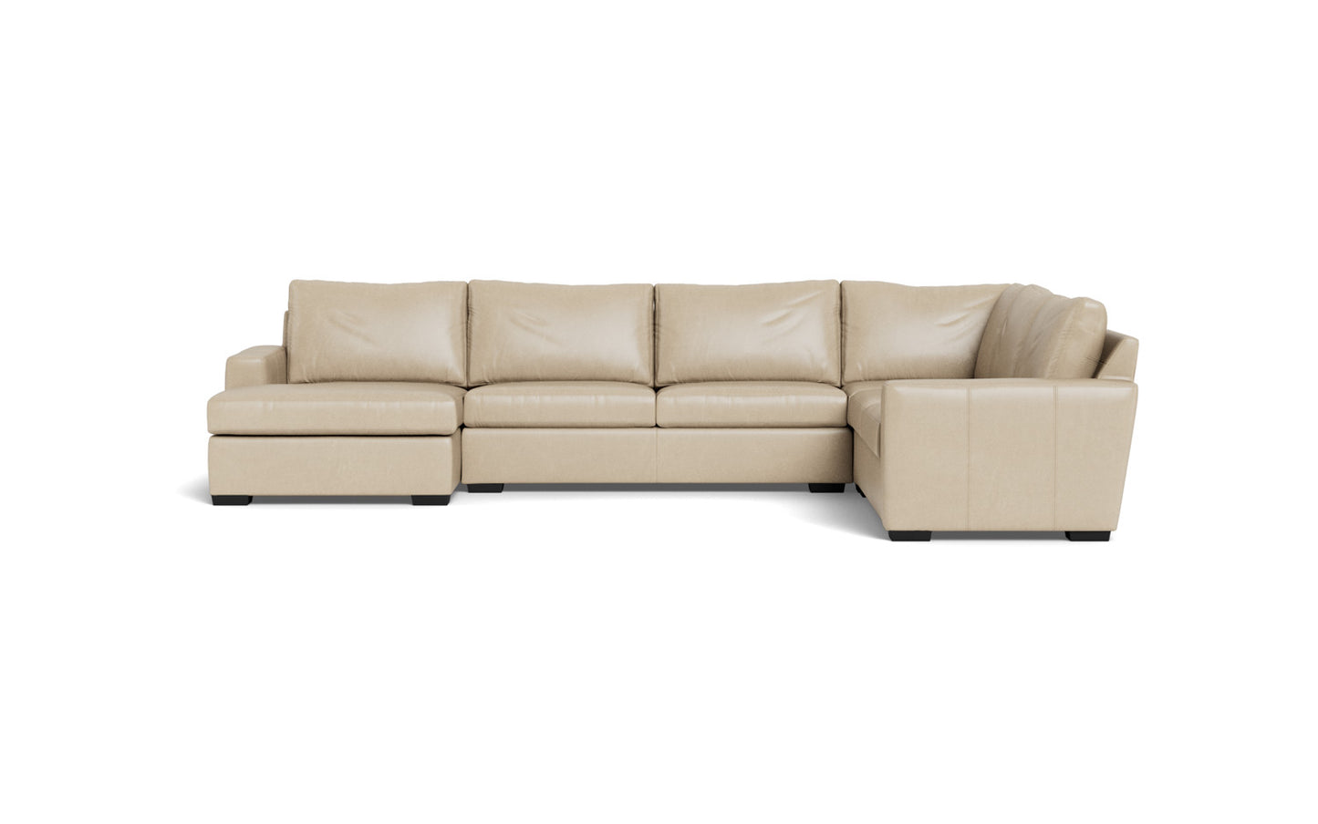 Mesa 156" Leather Corner Sectionals w. Left Chaise - Hudson Ivory