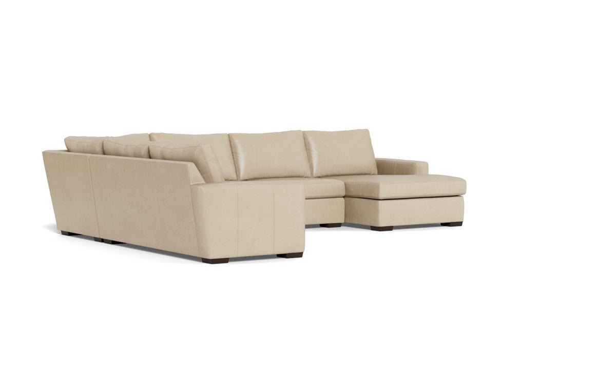 Mas Mesa 162" Deep Leather Corner Sectionals w. Right Chaise - Hudson Ivory
