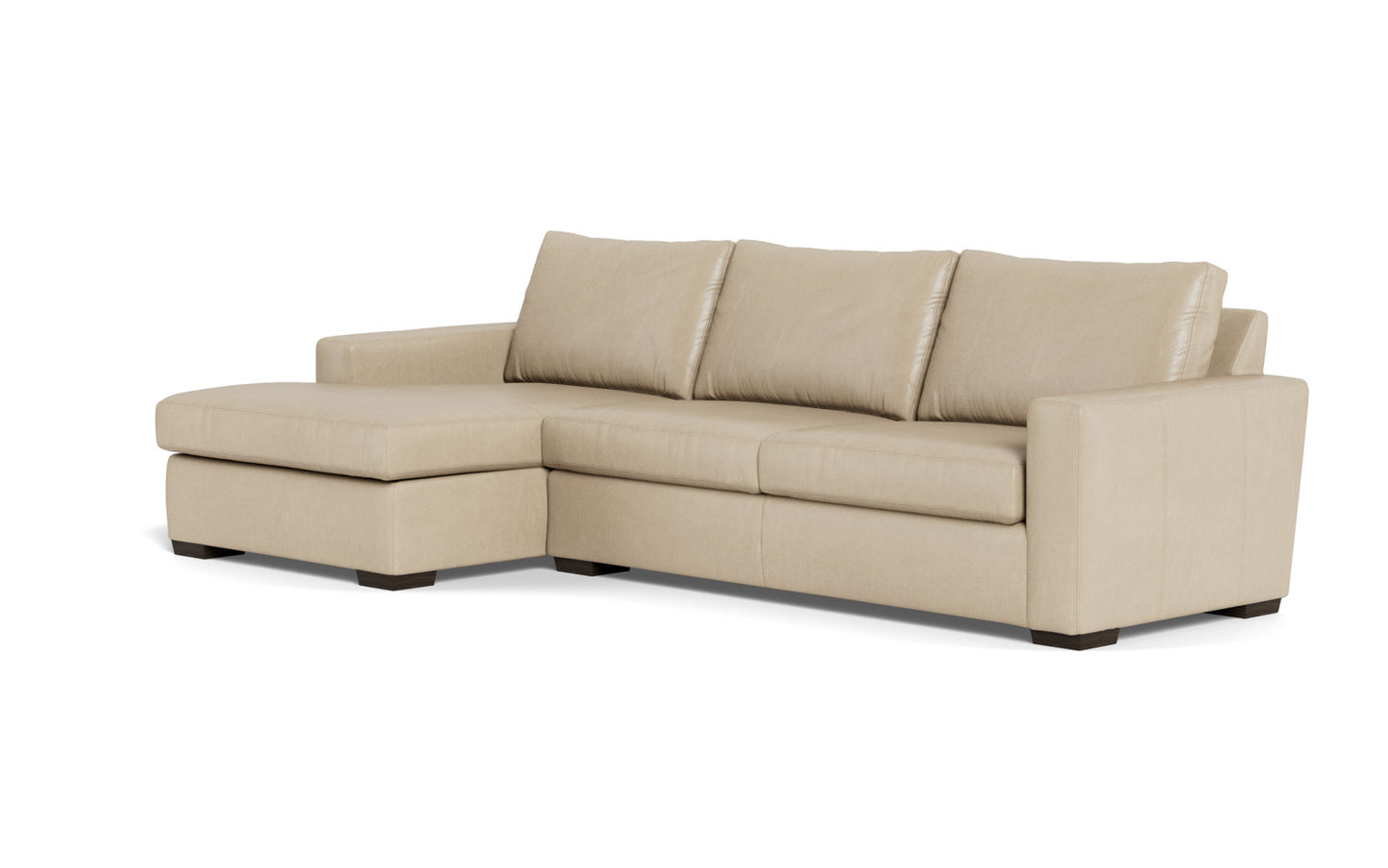 Mesa 123" Leather Left Chaise Sectional - Hudson Ivory