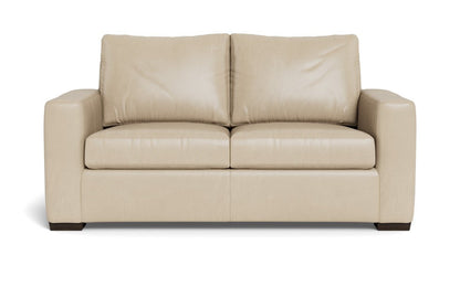 Mas Mesa 72" Deep Leather Loveseat - Hudson Ivory