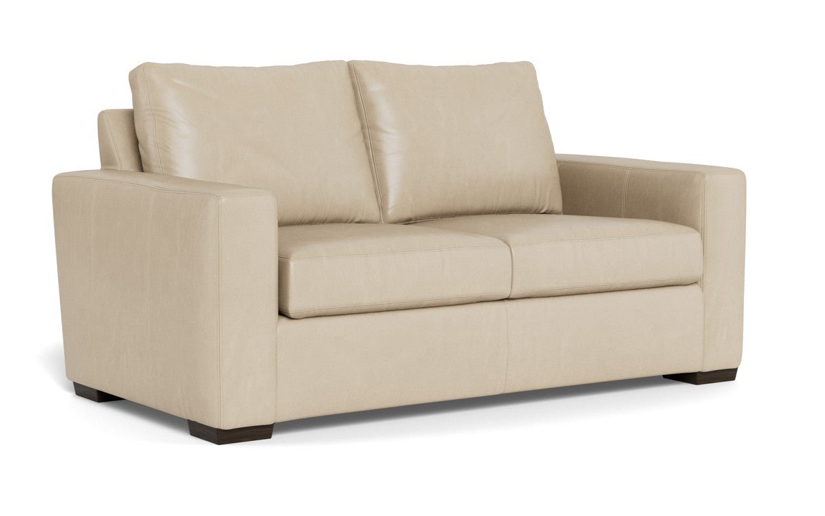 Mas Mesa 72" Deep Leather Loveseat - Hudson Ivory