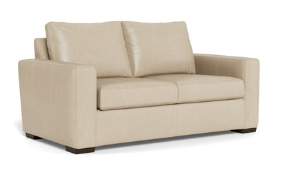 Mas Mesa 72" Deep Leather Loveseat - Hudson Ivory