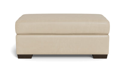 Mas Mesa Leather Ottoman - Hudson Ivory