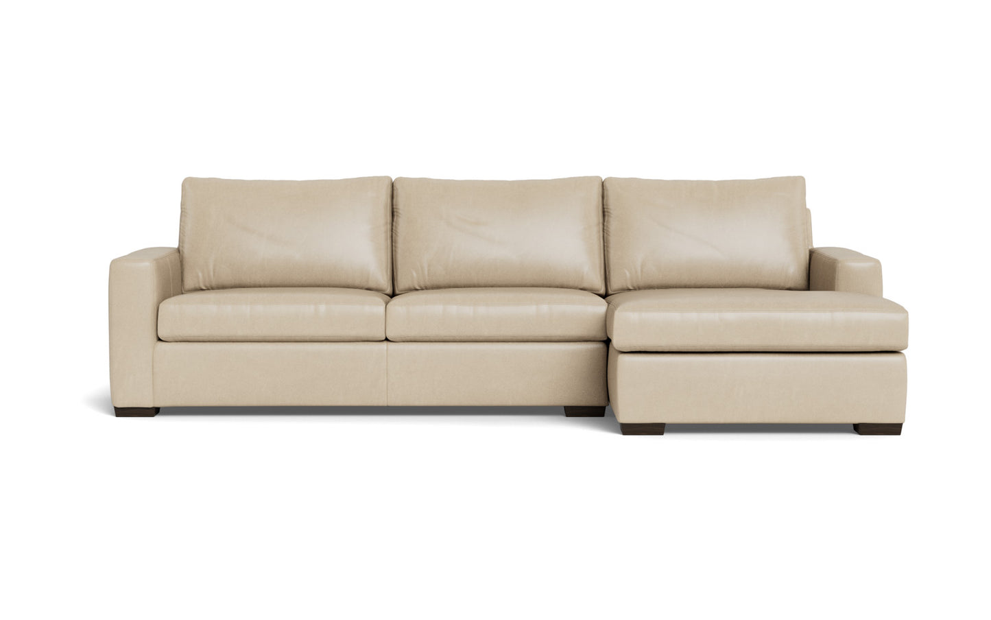 Mesa 123" Leather Right Chaise Sectional - Hudson Ivory