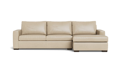 Mesa 123" Leather Right Chaise Sectional - Hudson Ivory