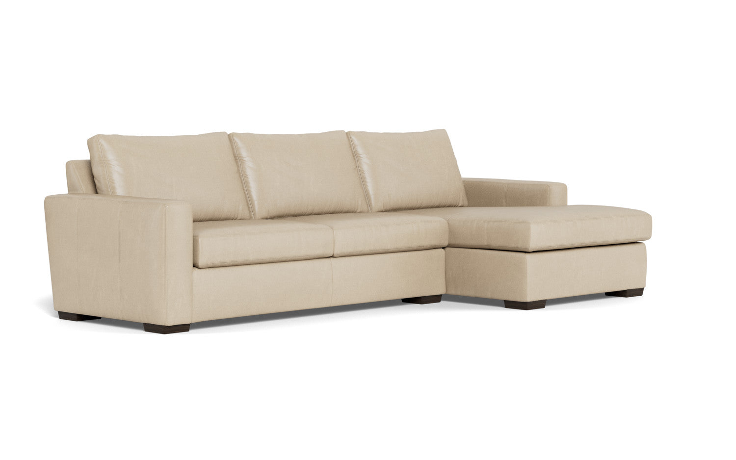 Mesa 123" Leather Right Chaise Sectional - Hudson Ivory
