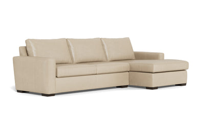 Mesa 123" Leather Right Chaise Sectional - Hudson Ivory