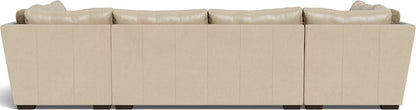 Mas Mesa 166" Deep Leather Condo U Sectional - Hudson Ivory