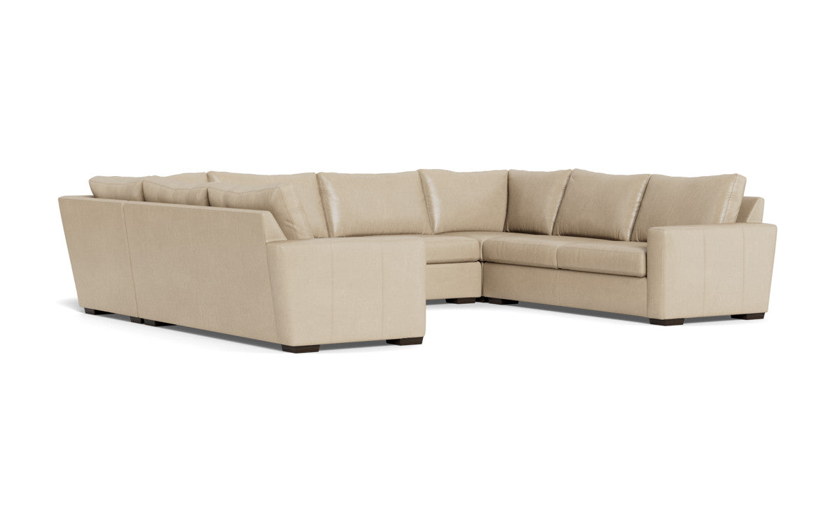 Mas Mesa 166" Deep Leather Condo U Sectional - Hudson Ivory