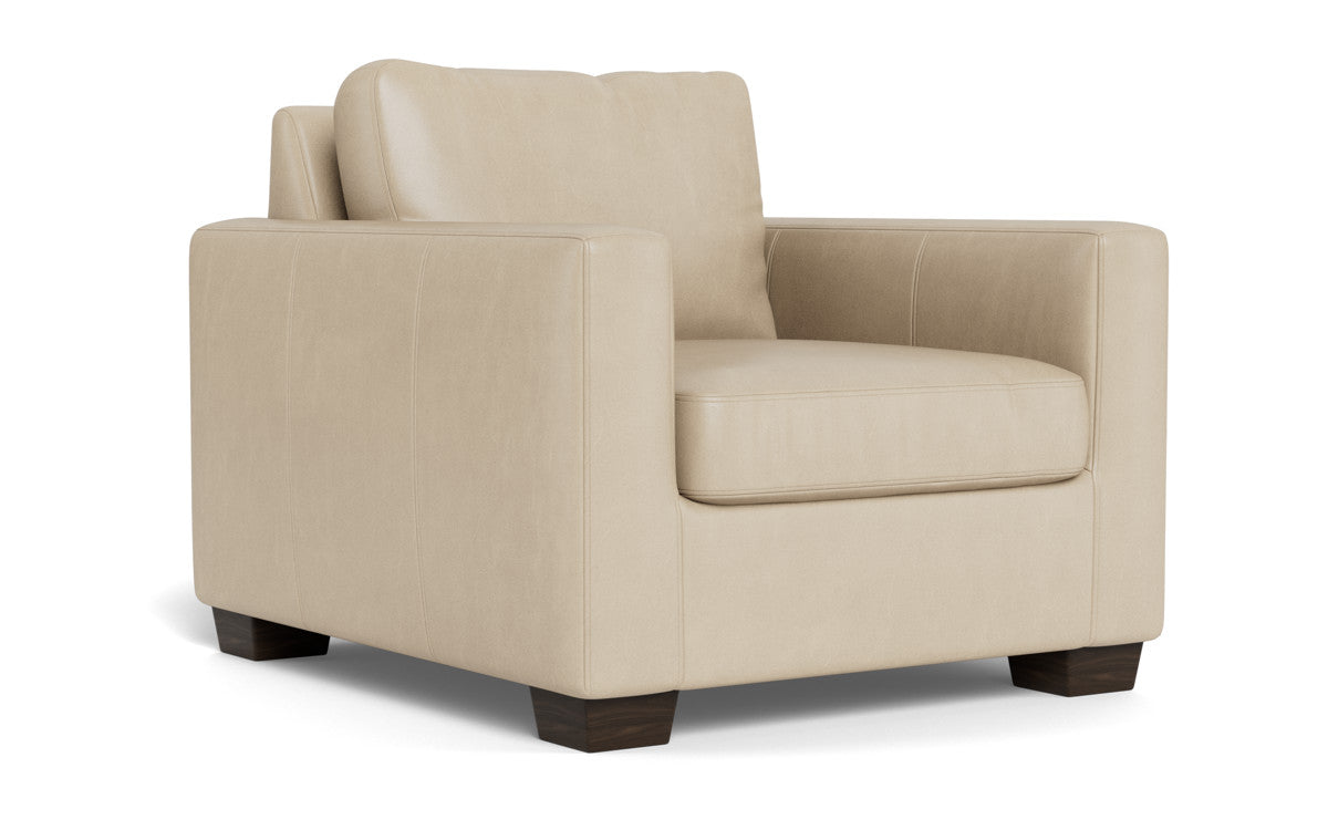 Track 36" Leather Arm Chair - Hudson Ivory