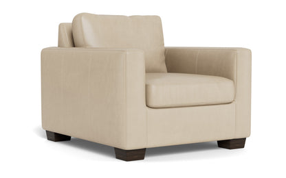 Track 36" Leather Arm Chair - Hudson Ivory