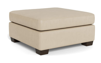 Track Leather Ottoman - Hudson Ivory