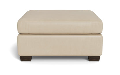 Mesa Leather Cocktail Ottoman - Hudson Ivory