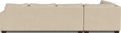 Track 121" Leather Left Corner Sectional With Raf Sleeper Sectional - Hudson Ivory