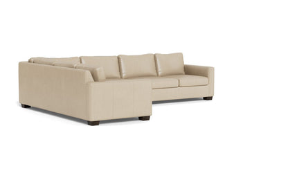 Track 121" Leather Left Corner Sectional With Raf Sleeper Sectional - Hudson Ivory