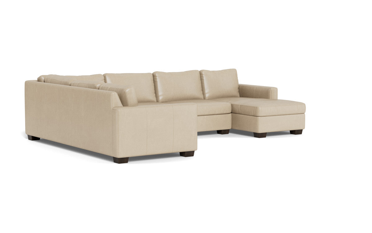 Track 141" Leather Corner Sectionals w. Right Chaise - Hudson Ivory