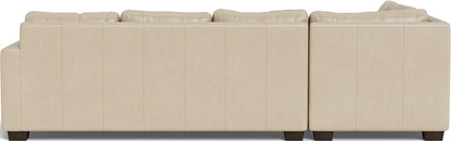 Track 121" Leather Left Chaise Sleeper Sectional - Hudson Ivory
