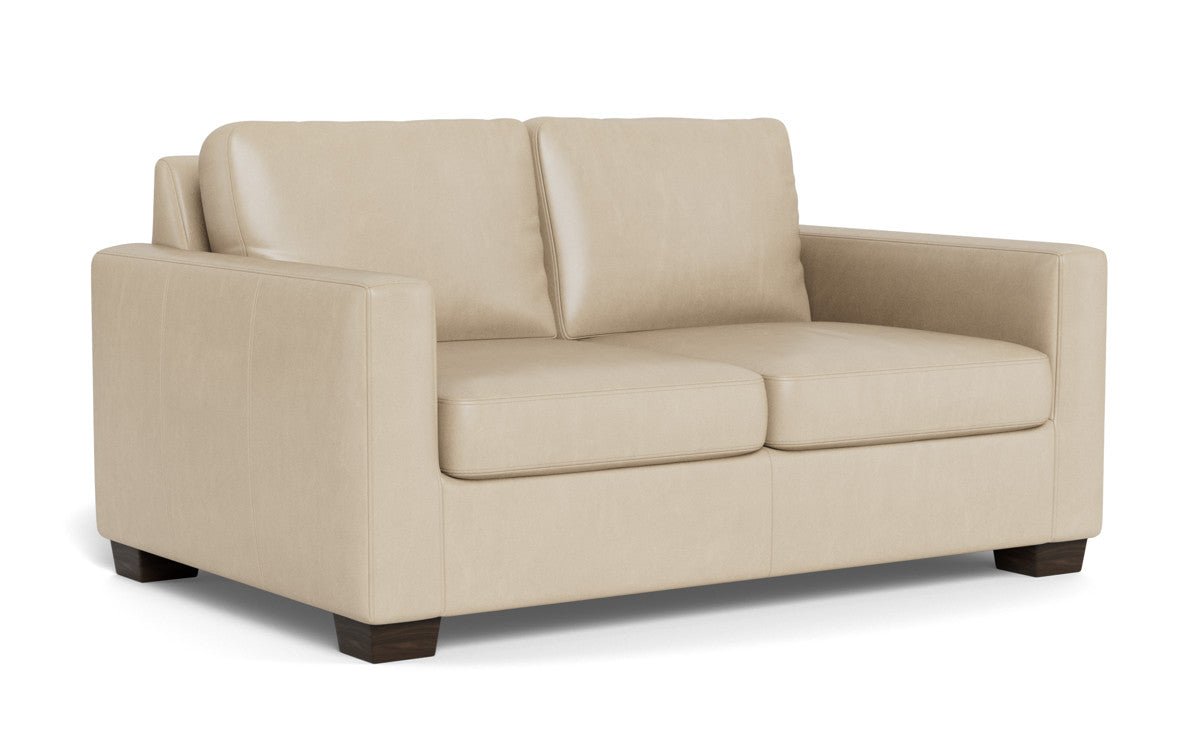 Track 62" Leather Loveseat - Hudson Ivory