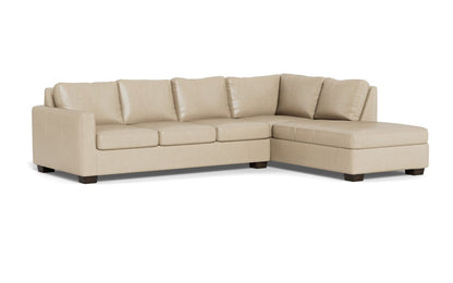 Track 121" Leather Right Chaise Sectional - Hudson Ivory