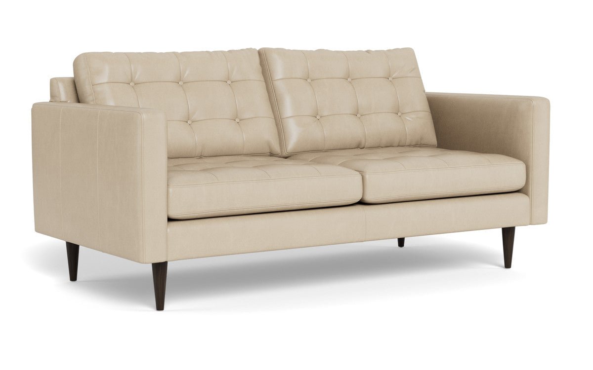 Wallace 74" Leather Apartment Sofa - Hudson Ivory