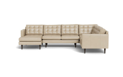 Wallace 130" Leather Corner Sectionals w. Left Chaise - Hudson Ivory