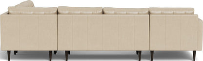 Wallace 130" Leather Corner Sectionals w. Left Chaise - Hudson Ivory