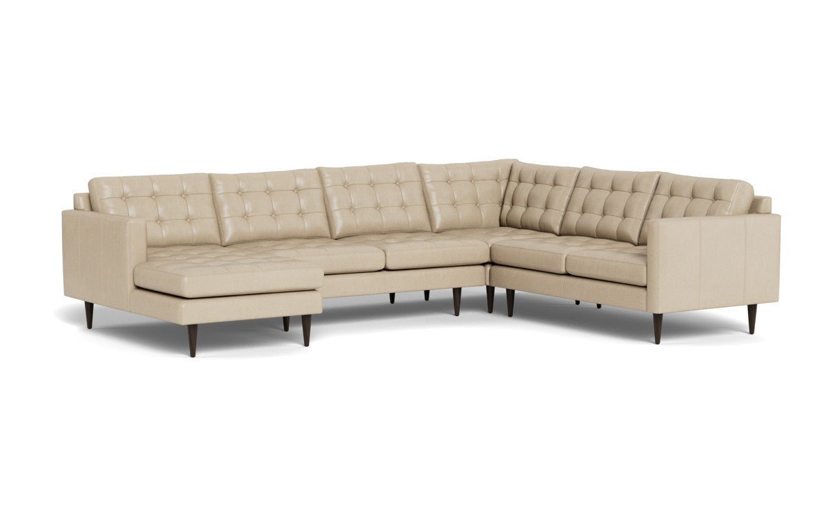 Wallace 130" Leather Corner Sectionals w. Left Chaise - Hudson Ivory