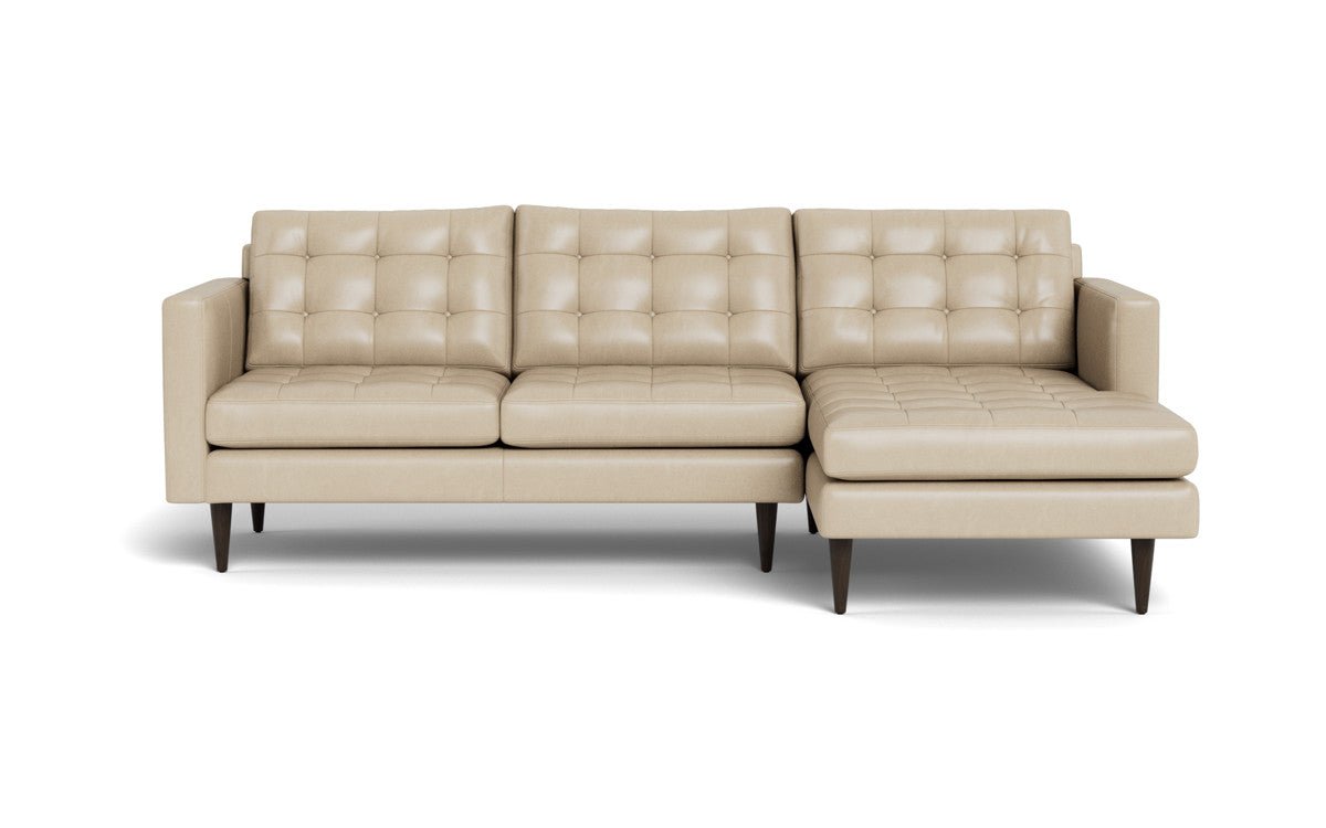 Wallace 98" Leather Right Chaise Sectional - Hudson Ivory