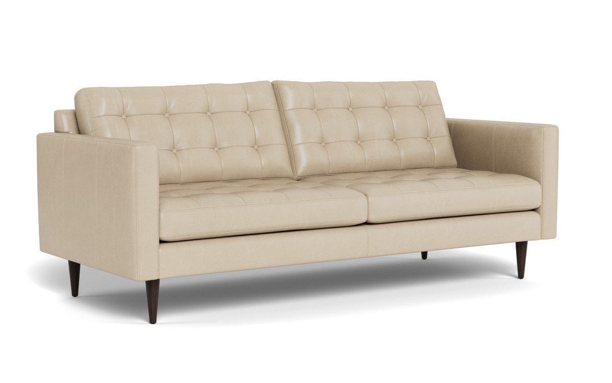 Wallace 85" Leather Sofa - Hudson Ivory