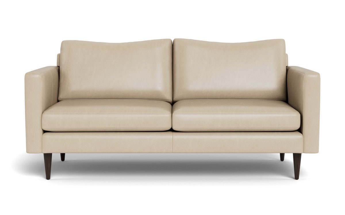 Wallace 74" Leather Untufted Apartment Sofa - Hudson Ivory