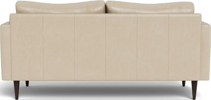 Wallace 74" Leather Untufted Apartment Sofa - Hudson Ivory