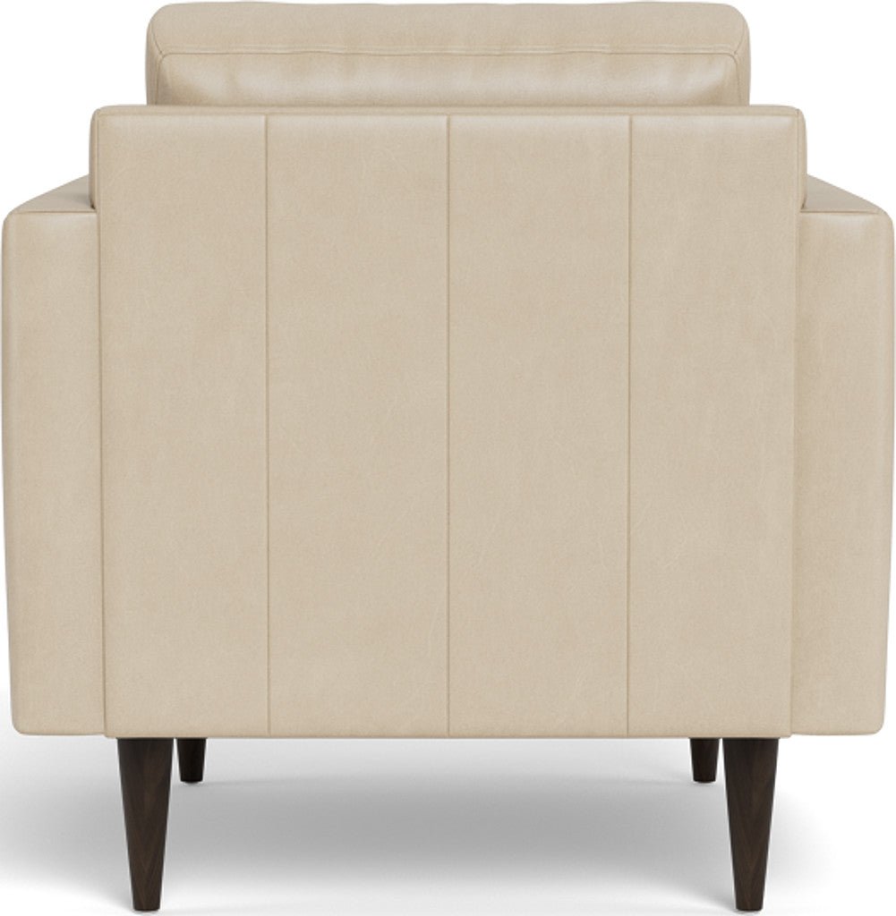 Wallace 34" Leather Untufted Arm Chair - Hudson Ivory