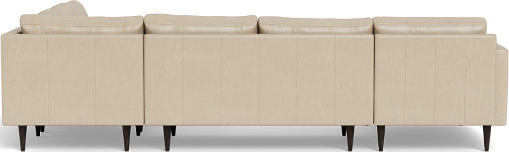 Wallace 130" Leather Untufted Corner Sectionals w. Left Chaise - Hudson Ivory