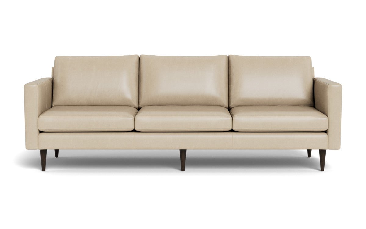 Wallace 98" Leather Untufted Estate Sofa - Hudson Ivory