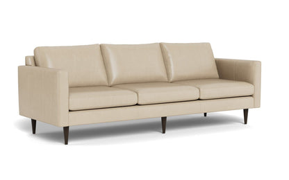 Wallace 98" Leather Untufted Estate Sofa - Hudson Ivory