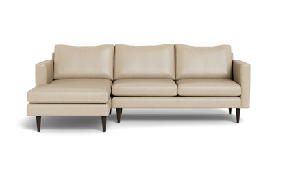 Wallace 98" Leather Untufted Left Chaise Sectional - Hudson Ivory