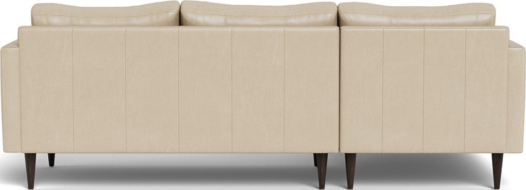 Wallace 98" Leather Untufted Left Chaise Sectional - Hudson Ivory