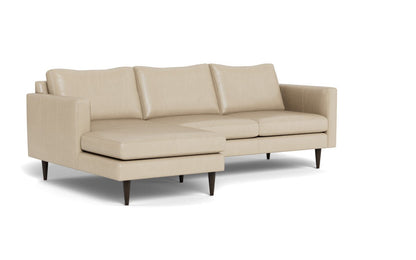 Wallace 98" Leather Untufted Left Chaise Sectional - Hudson Ivory