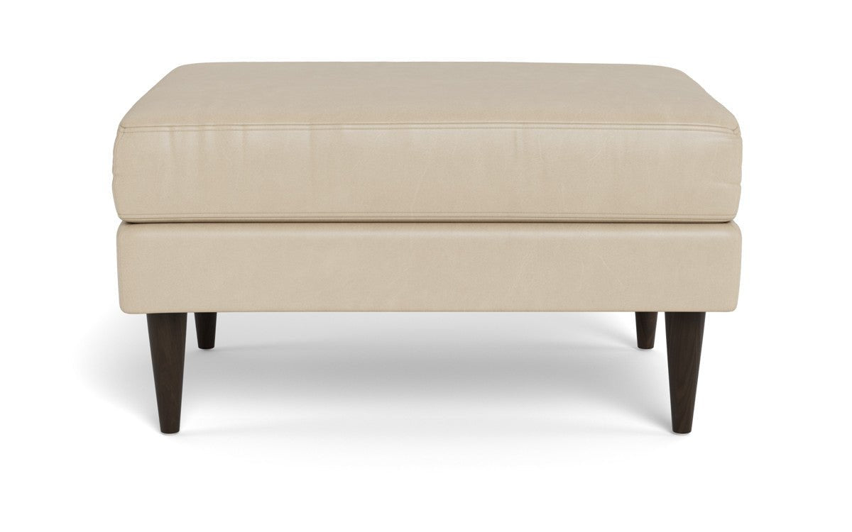 Wallace Leather Untufted Ottoman - Hudson Iron
